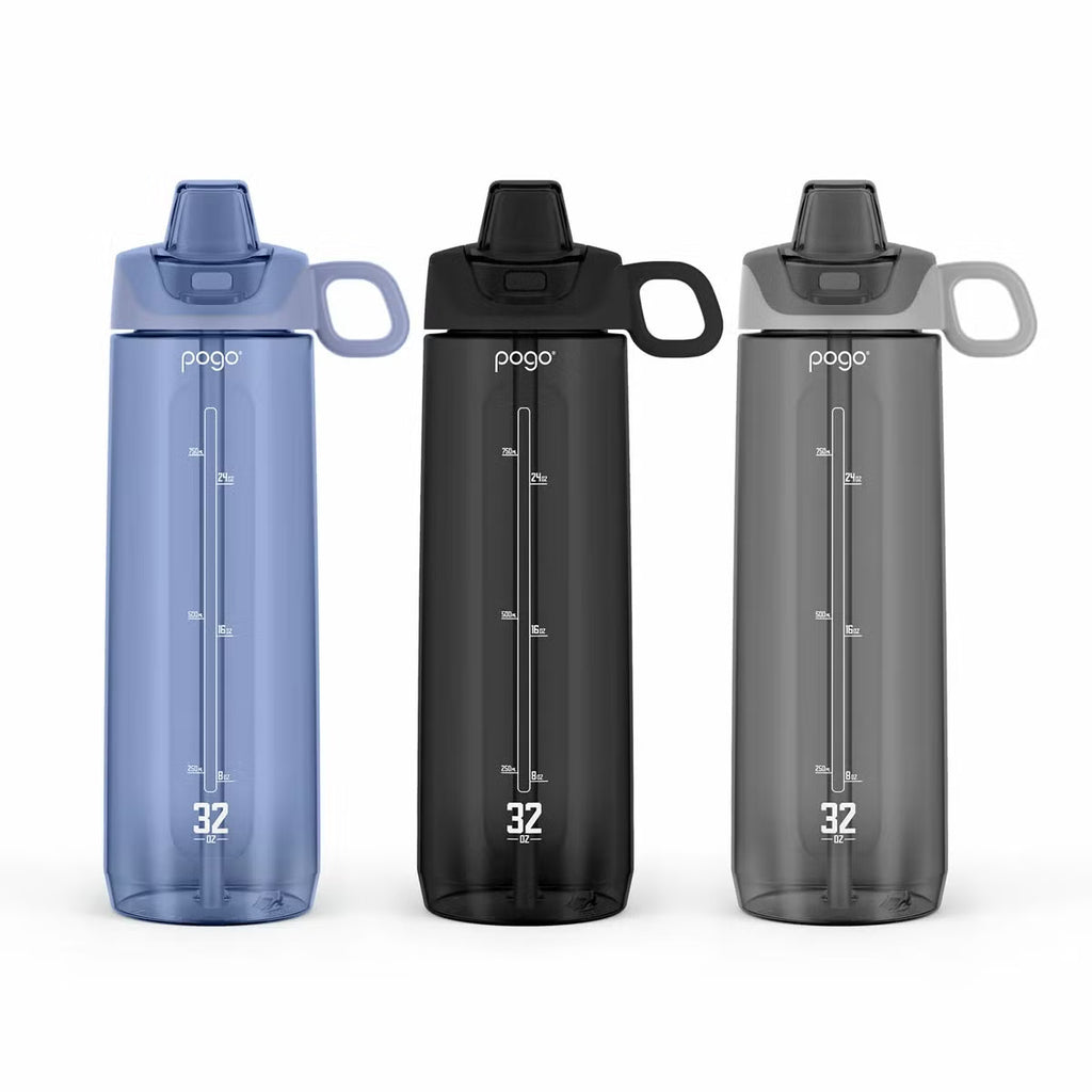 Pogo Tritan Water Bottles 909ml, 3 Pack in 2 Colour Sets