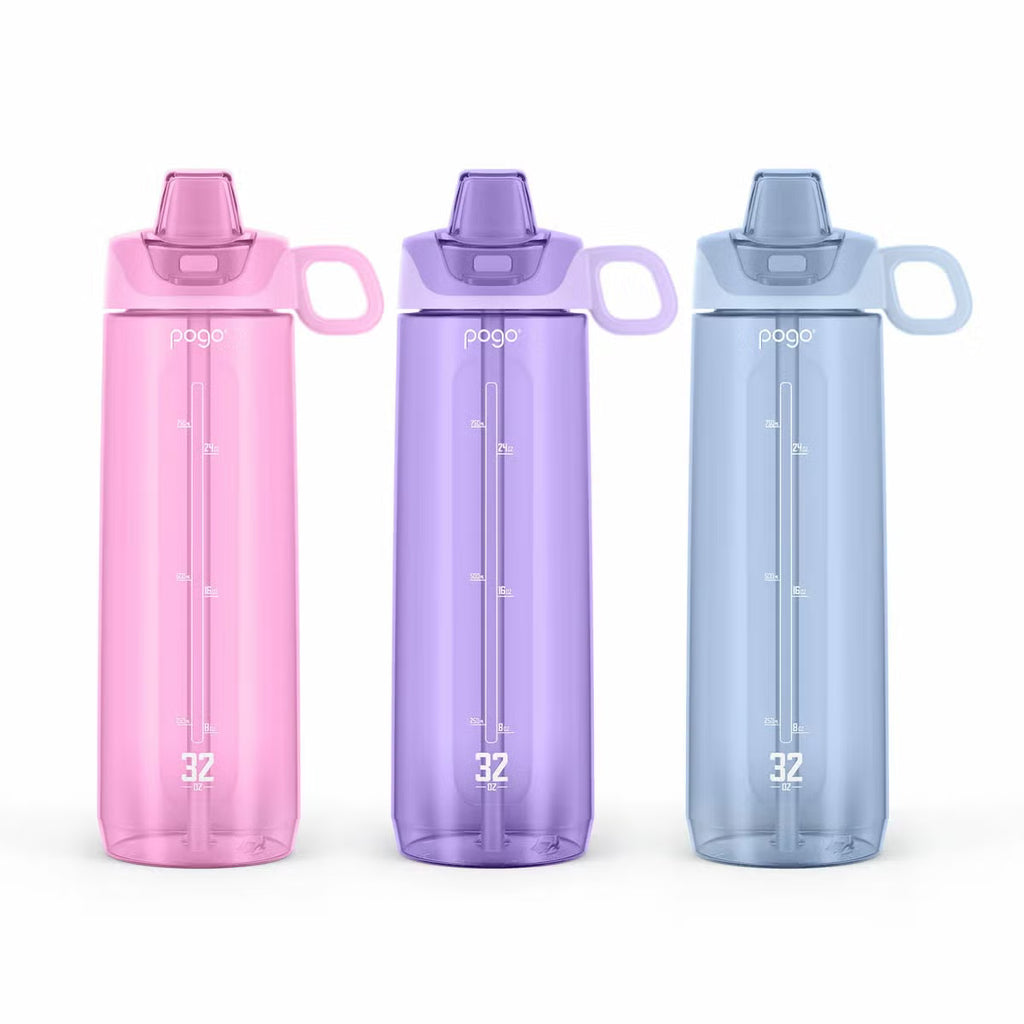 Pogo Tritan Water Bottles 909ml, 3 Pack in 2 Colour Sets